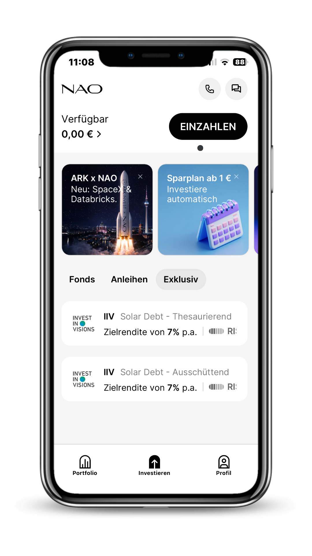 IIV Nao Produktauswahl
